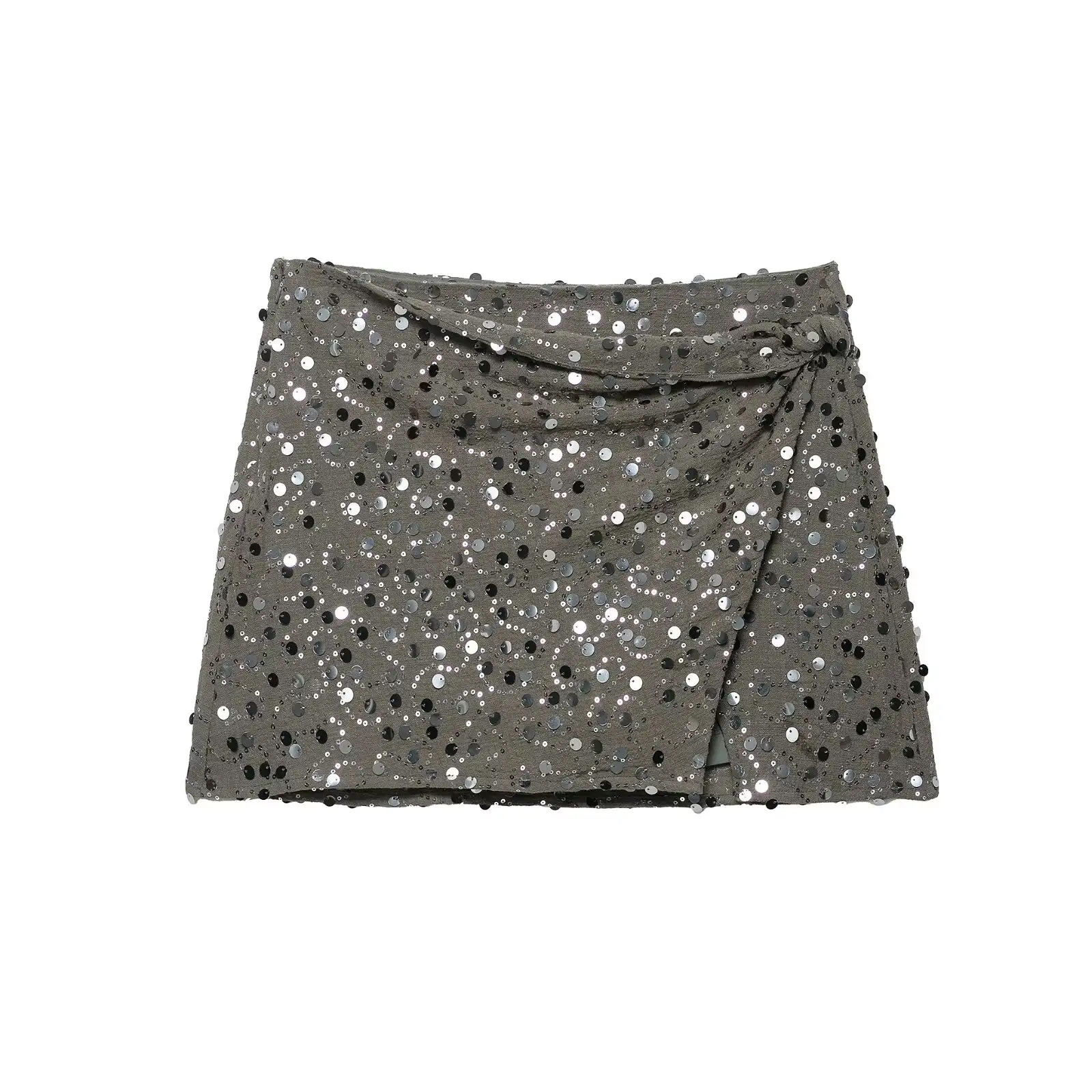 Chic Elegant Sequin Mini Skorts Women Fashion Party Slim Sexy Female Street Club Shining Lady Skirt
