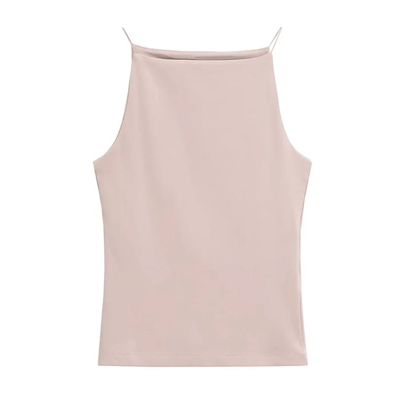 Women's Solid Color Sleeveless Spaghetti Strap Tank Top Casual And Fashionable Clothing