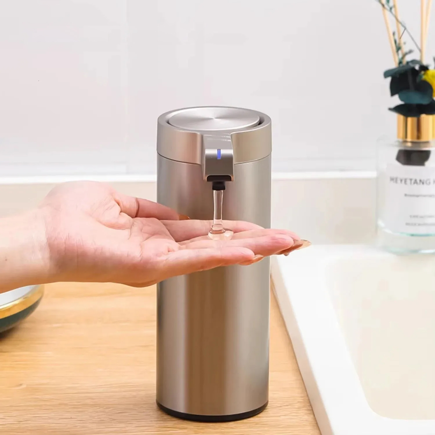 304 Stainless Automatic Liquid Soap Dispensers Steel Kitchen Metal Lotion Bottle Touchless Induction Sensor Bathroom Accessories