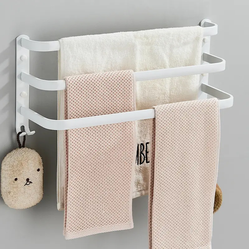 Stylish Hanging Towel Rack For Bathroom No Drilling Required
