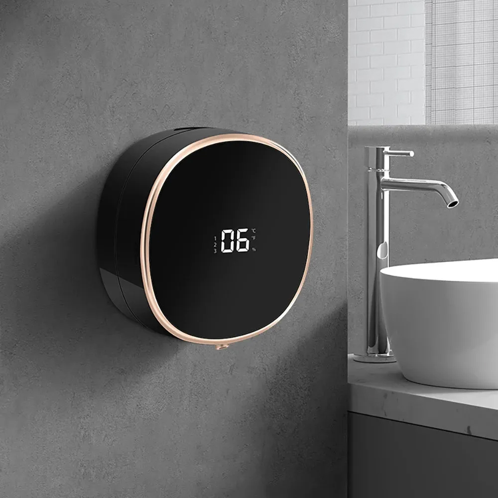 Wall Mounted Automatic Foaming Soap Dispenser LED Temperature Display Without Touch Infrared Sensor Hand Sterilizer