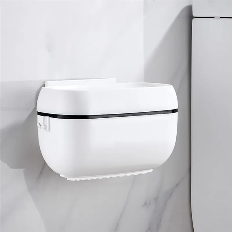 Wall-Mounted Toilet Paper Holder Waterproof Bathroom Storage Box