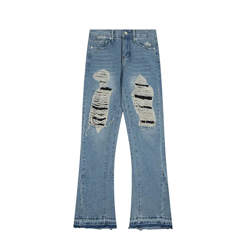 Women's Jeans Micro Flared Splash Ink Graffiti Hor...