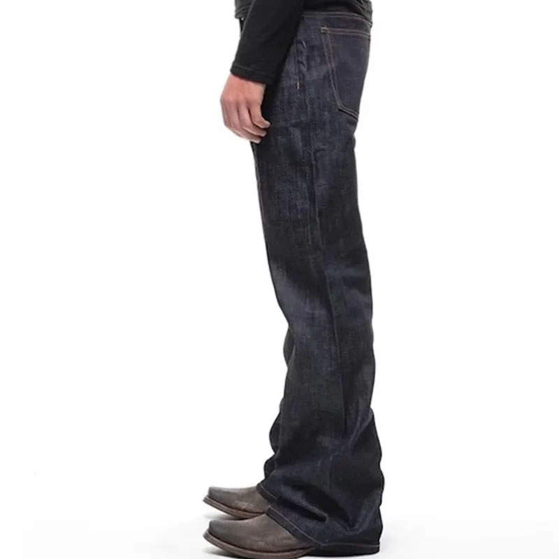 Men Jeans Wide Leg Trousers Straight Button