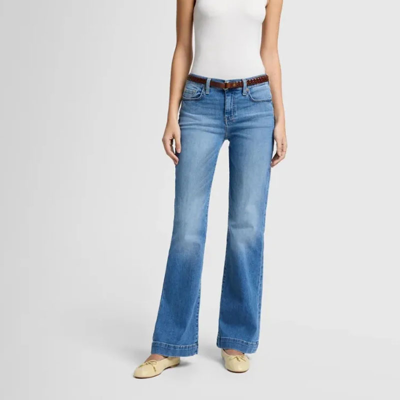 High Waist Jeans Women Slim Fit Wide Leg Stretch Denim Fabric Jean Pants