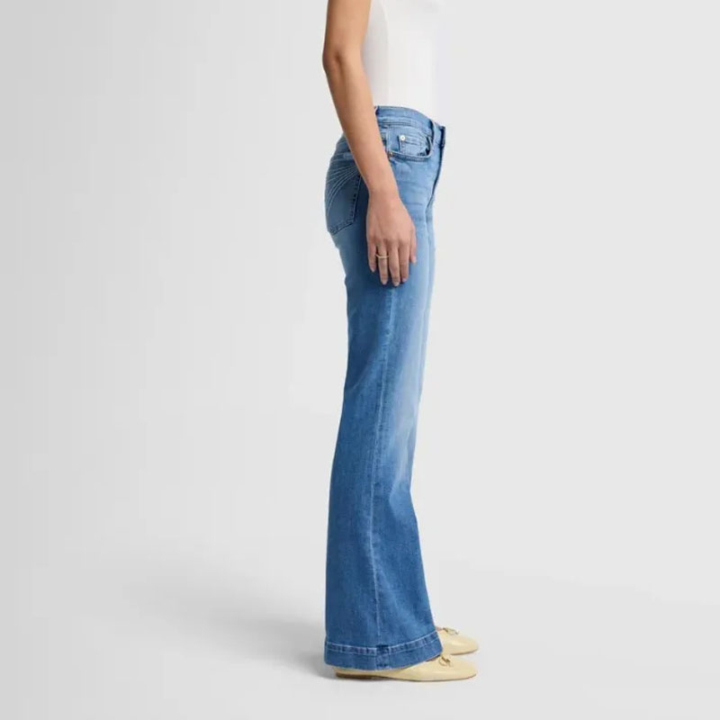 High Waist Jeans Women Slim Fit Wide Leg Stretch D...