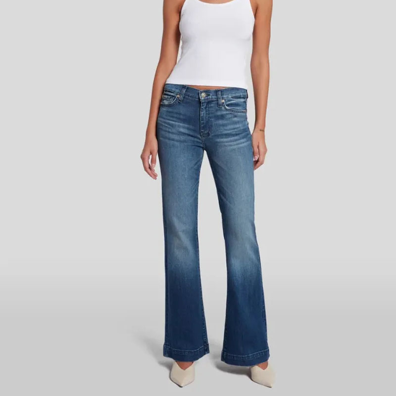 High Waist Jeans Women Slim Fit Wide Leg Stretch Denim Fabric Jean Pants