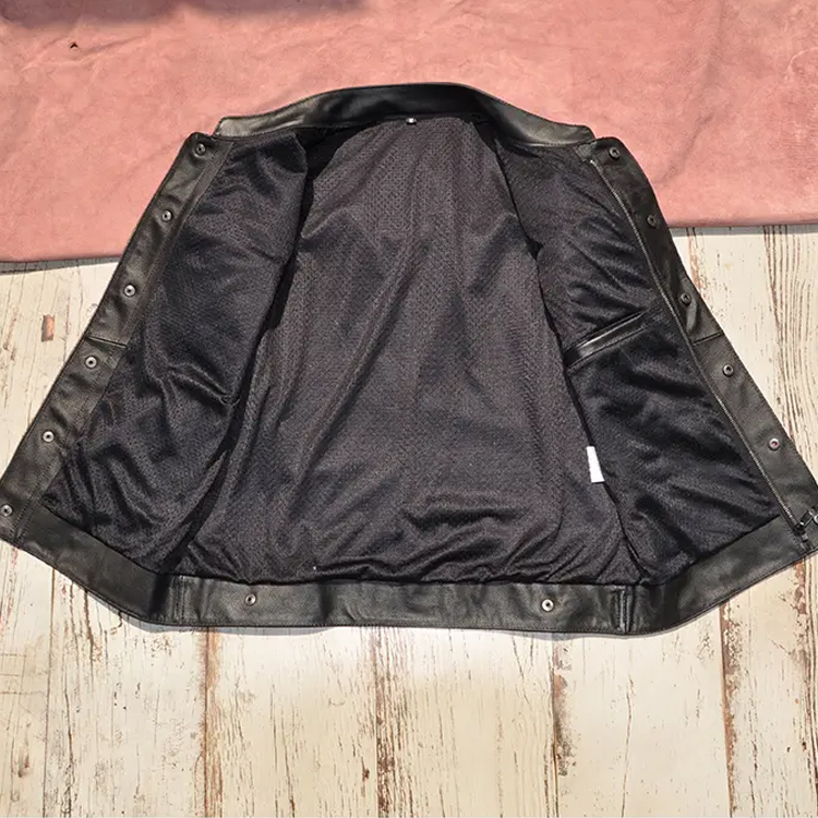 Men's Leather Vest Genuine Real Cowhide Leather Solid Back Sleeveless Jackets