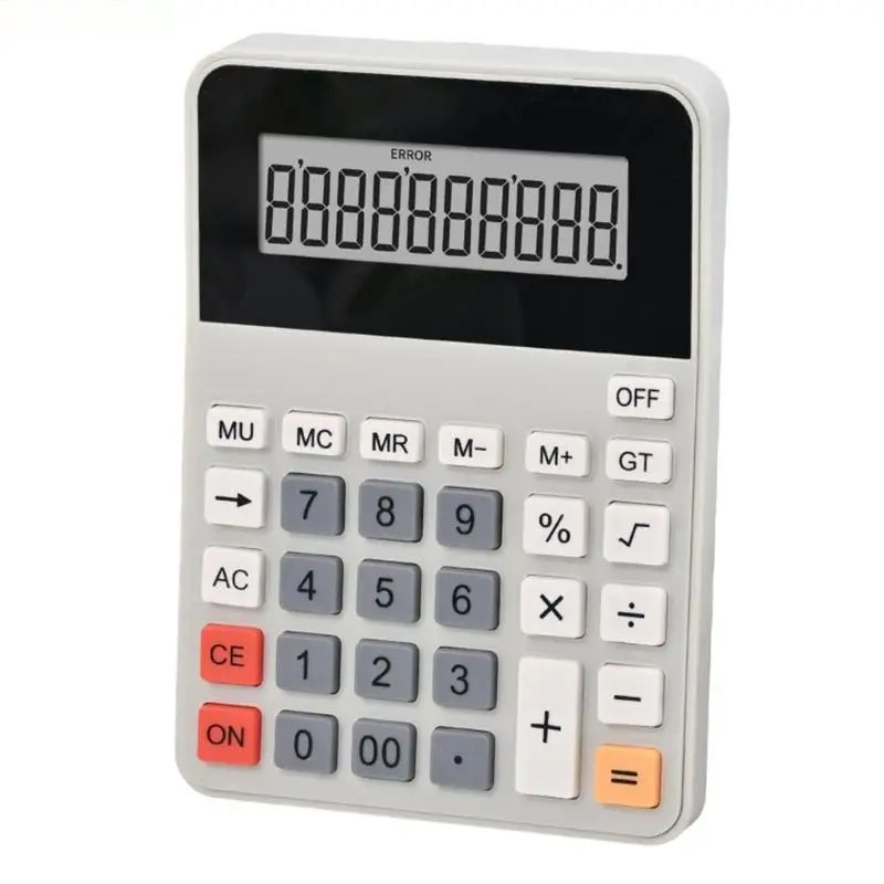 High Efficiency 10 Digit Calculator With Responsive Buttons And Ergonomic Tilted Screen