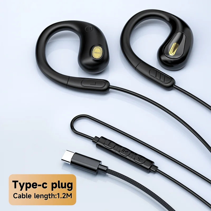 Clip-On Type Wired Control Headphones 9d Surround Sound Earbuds Sports Gamer Headset