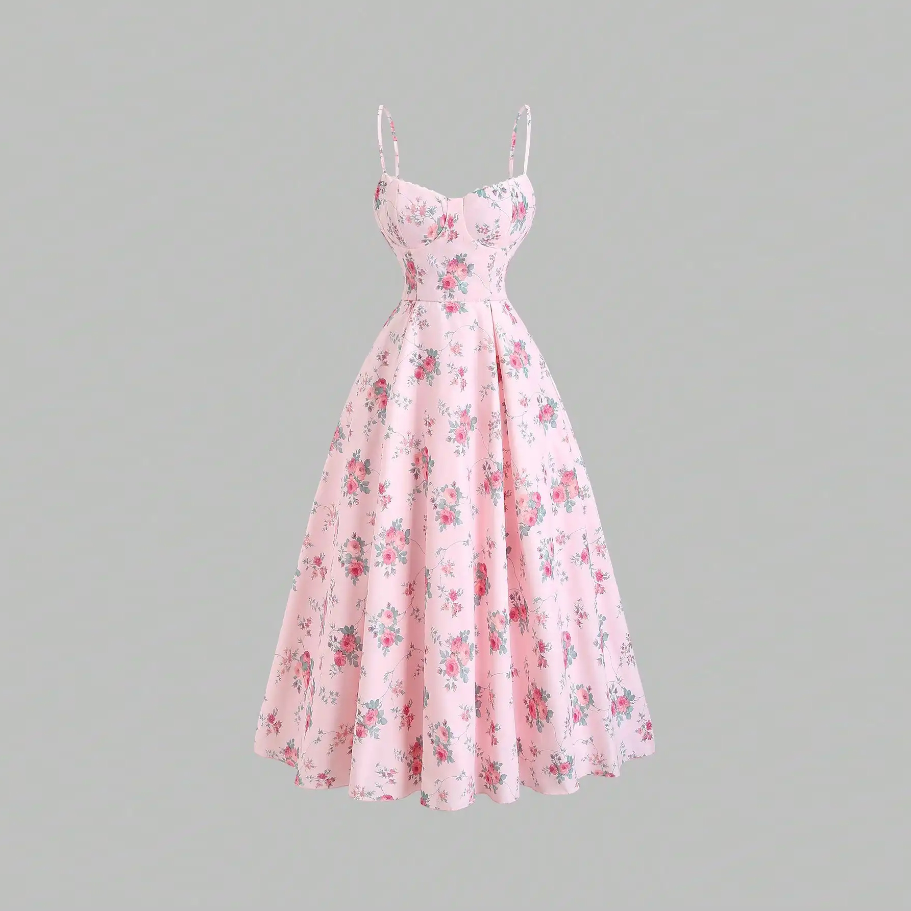 Women's Floral Print Lace French Sweet V-Neck Stra...