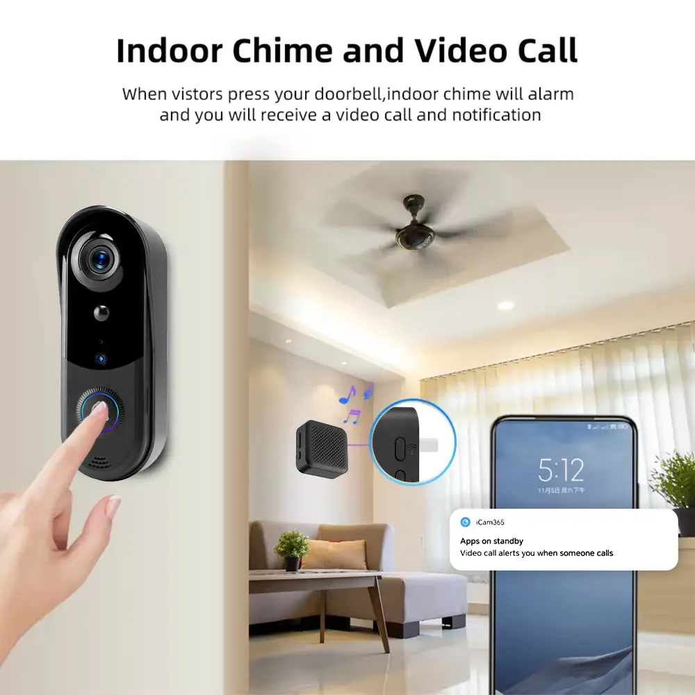 Smart Wifi Wireless Video & Audio Doorbell System