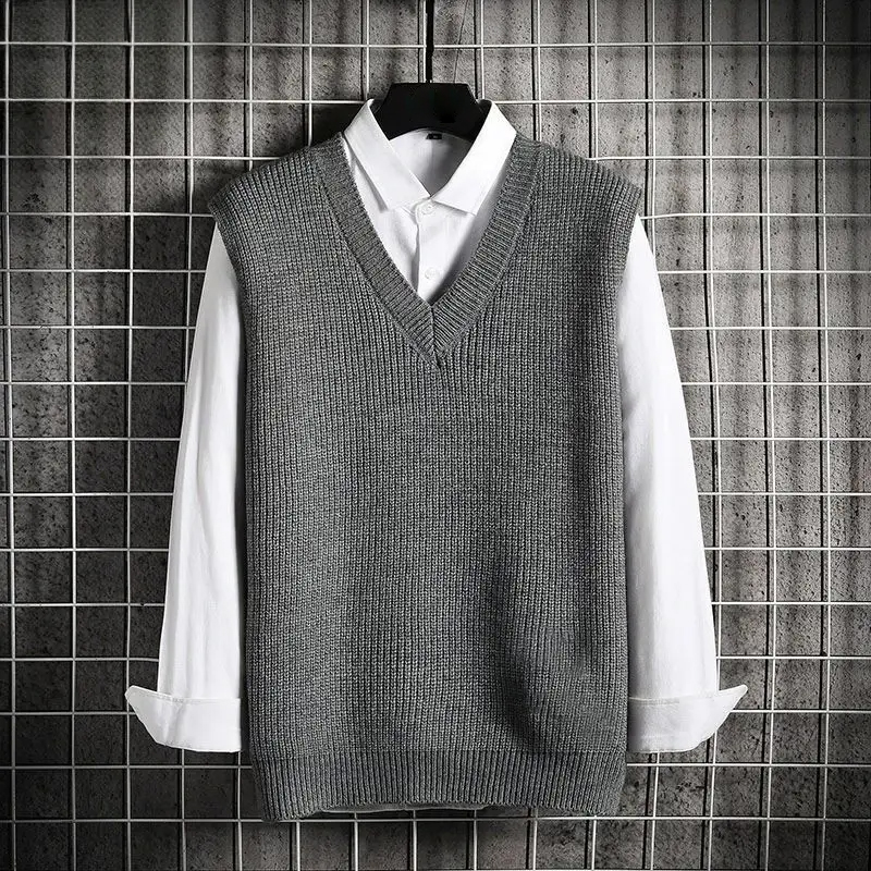 Men's V-Neck Knitted Waistcoat Sleeveless Sweater Vest