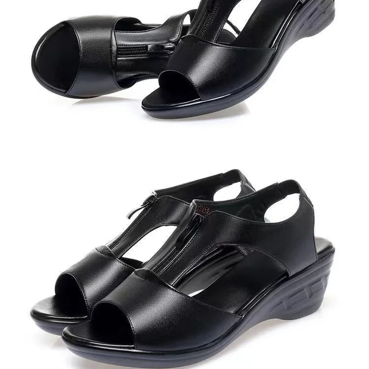 Zipper Wedge Sandals Women Sandals Women Shoes