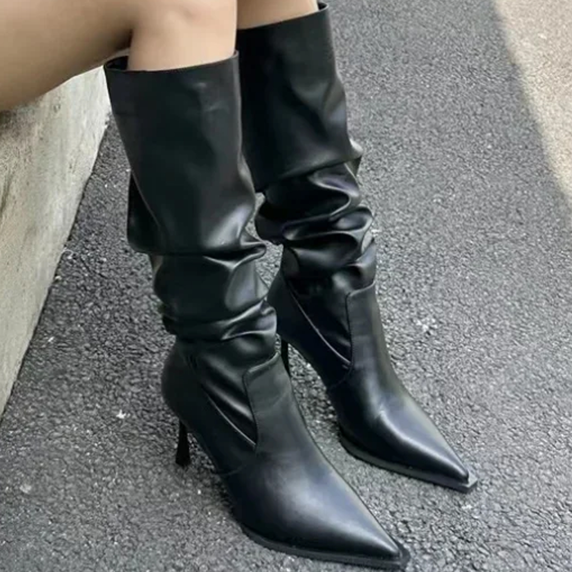 Pointed-Toe Stiletto High Heeled Boots Women’s Fashion Footwear