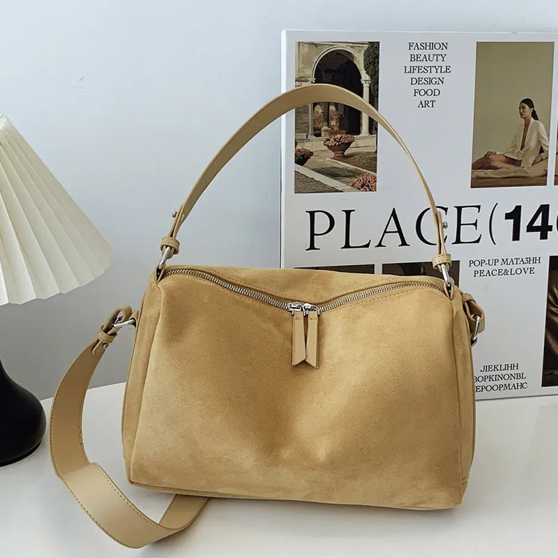 Women's Suede Adjustable Shoulder Strap Crossbody Bag