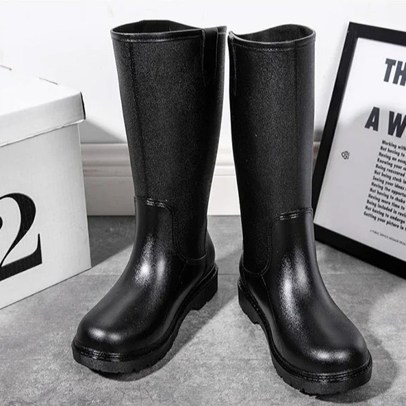 Men's Fashion Rain Boots Non-Slip Outdoor Waterpro...