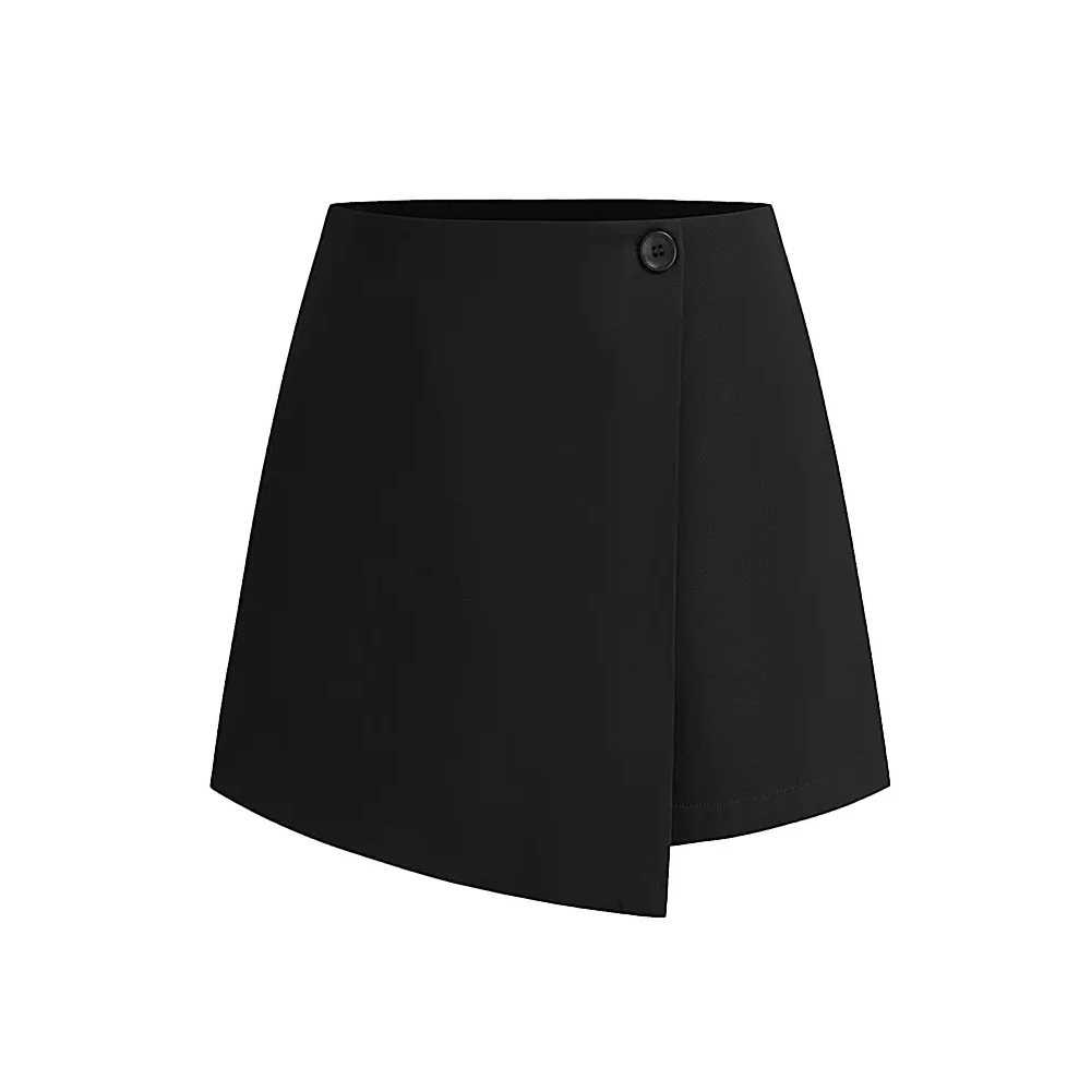 Asymmetric Mini Skorts For Women Elastic High Waist