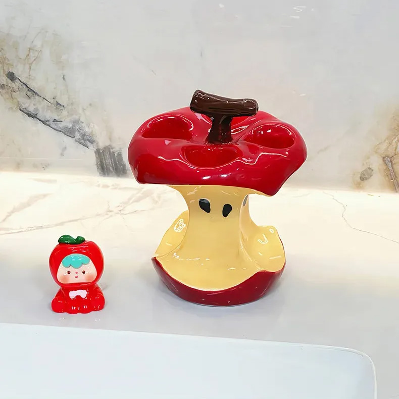 Apple Toothbrush Holder Storage Rack Ceramic Tooth...