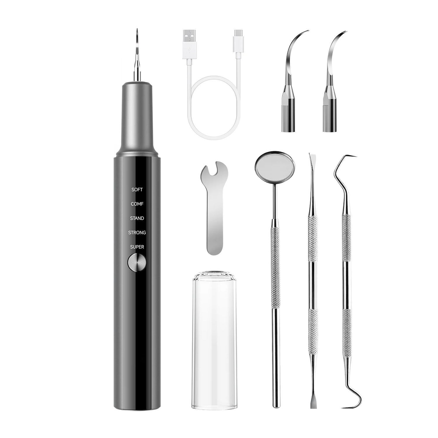 Ultrasonic Electric Dental Scaler High Frequency Vibrating Tooth Cleaner Dental Calculus Tooth Stains Remover