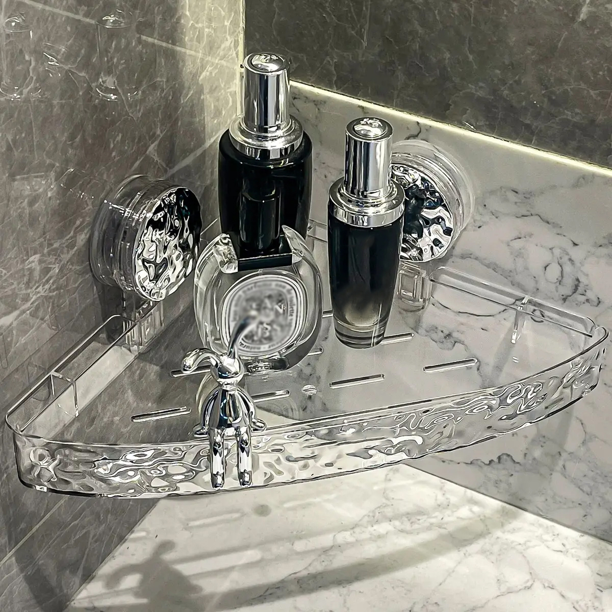 Bathroom Suction Cup Triangle Shelf Wall-Mounted No Drilling Required