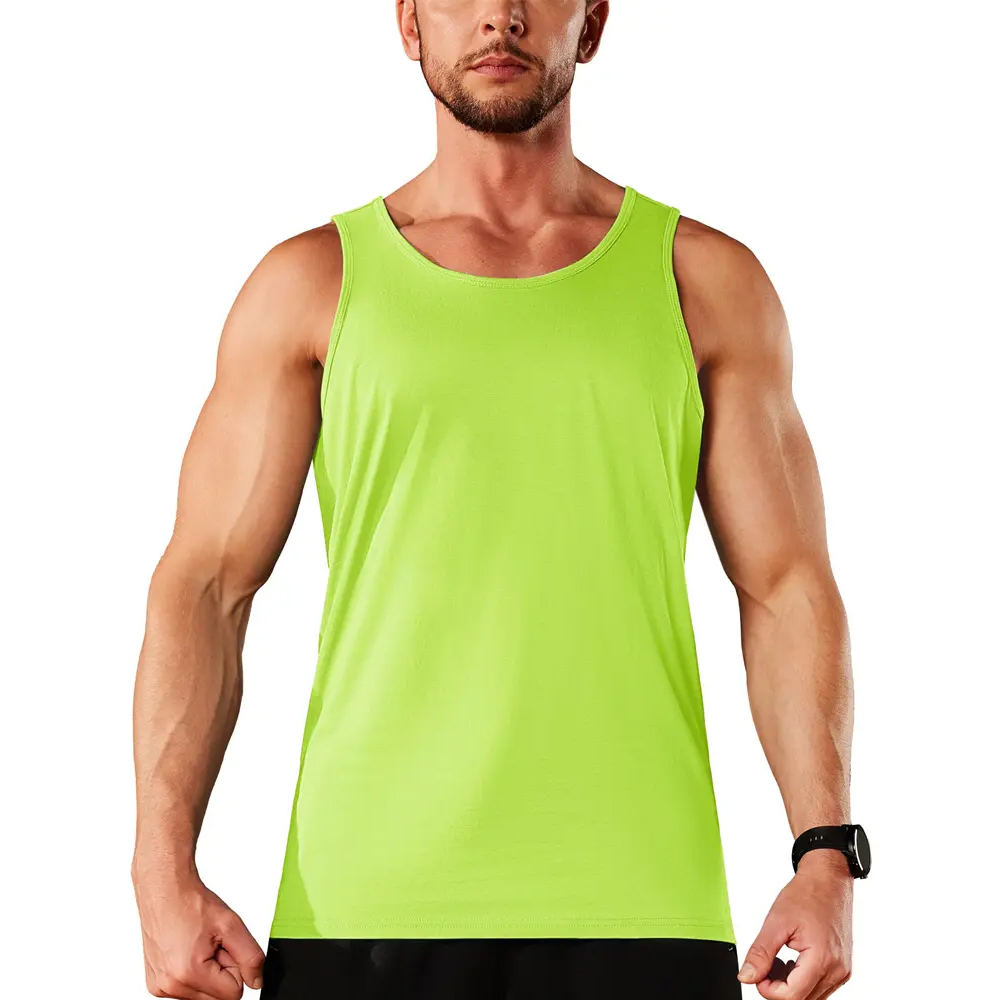 Simple Solid Color Tank Tops For Men Fashion Sleev...