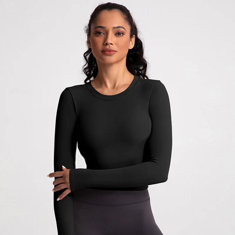 Backless Yoga Top For Women With Long Sleeves