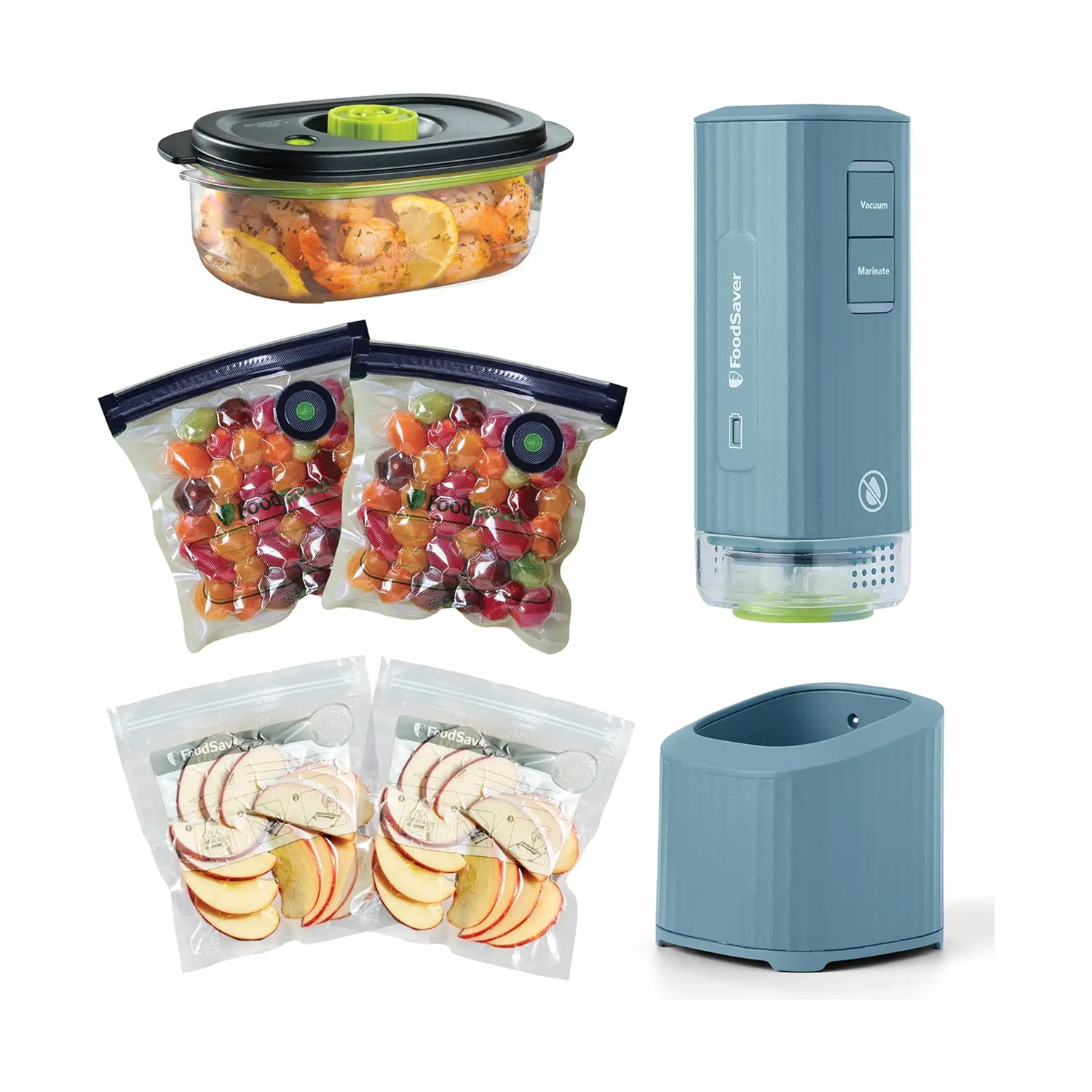 Mini Handheld Vacuum Sealer Machine with Marinate Setting Charging Dock Cord Food Vacuum Sealer for Freezer Storage