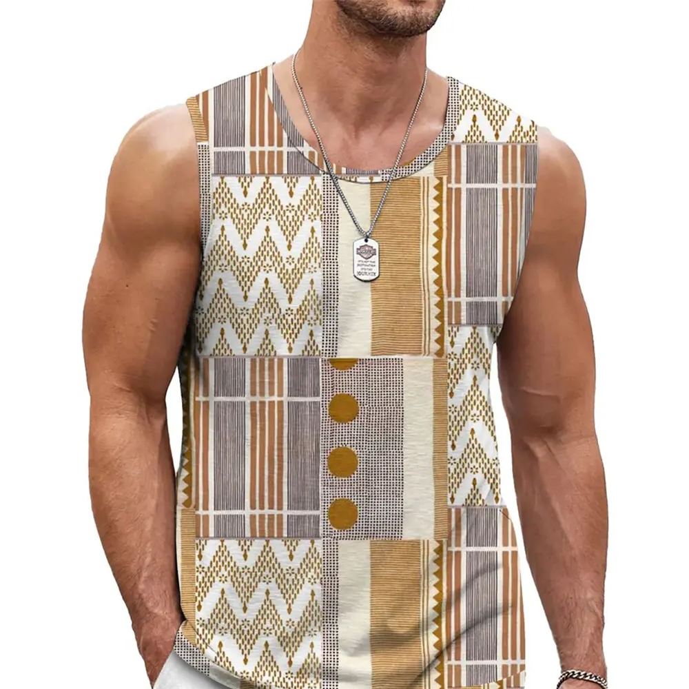 Retro Graphic Tank Tops For Men Casual Sleeveless Vest Loose Quick Dry Breathable