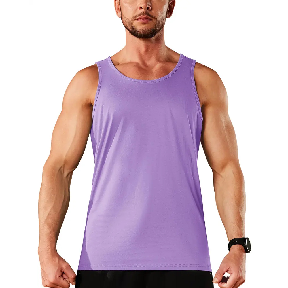 Simple Solid Color Tank Tops For Men Fashion Sleeveless Vest Loose Quick Dry