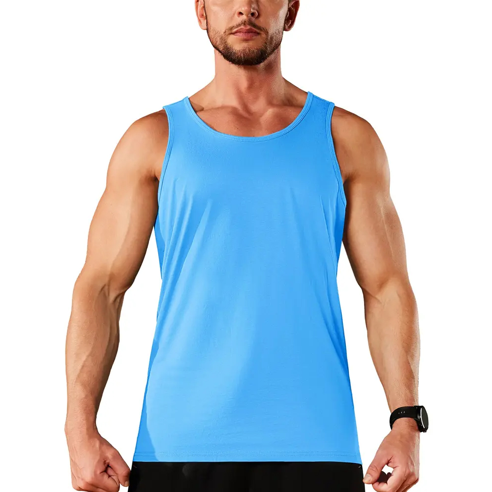 Simple Solid Color Tank Tops For Men Fashion Sleeveless Vest Loose Quick Dry