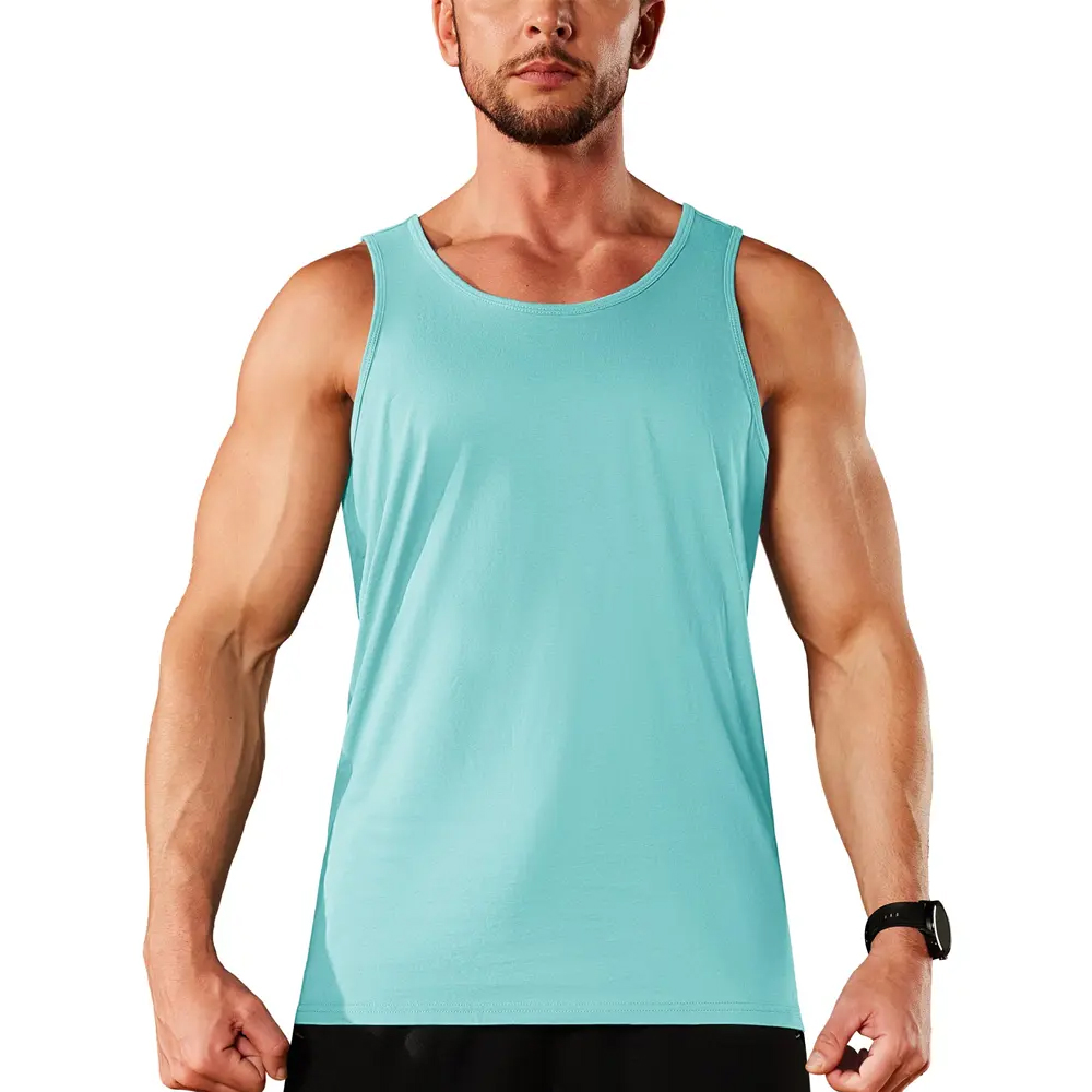 Simple Solid Color Tank Tops For Men Fashion Sleeveless Vest Loose Quick Dry