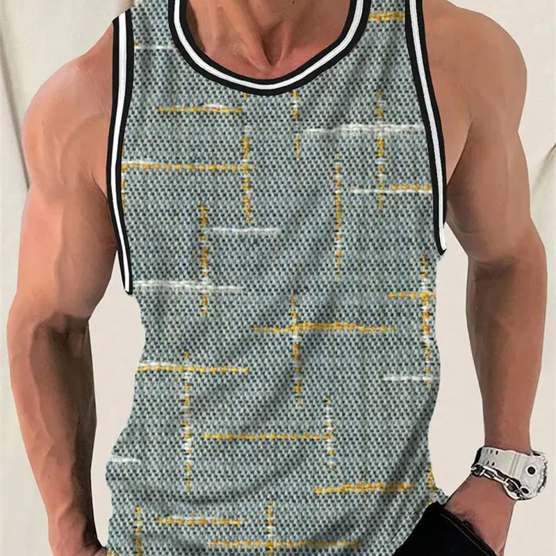 Simple Fashion Men Tank Tops Casual Daily Wear Sleeveless Vest Breathable
