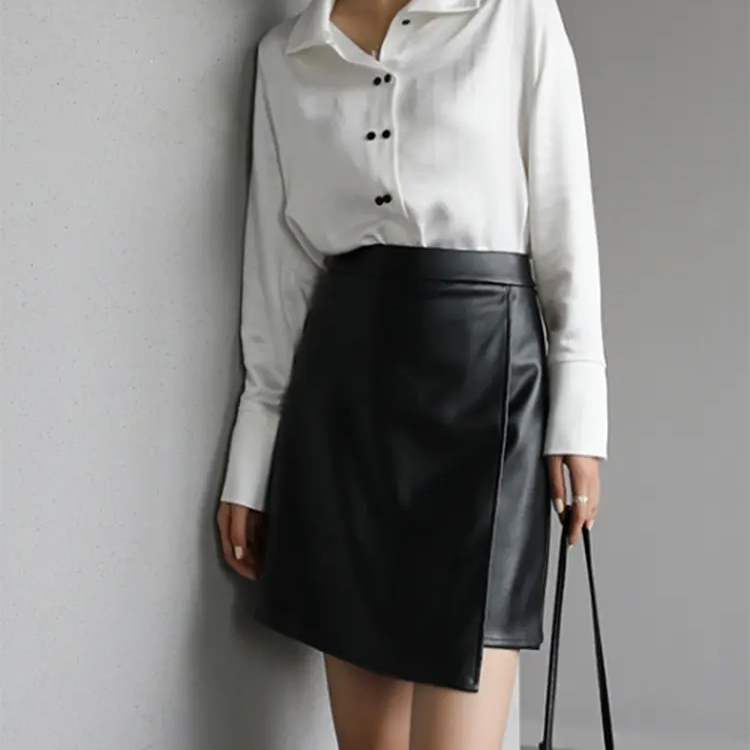 Faux Leather Skirts For Women Short Leather Skirt Soft Light Skirt
