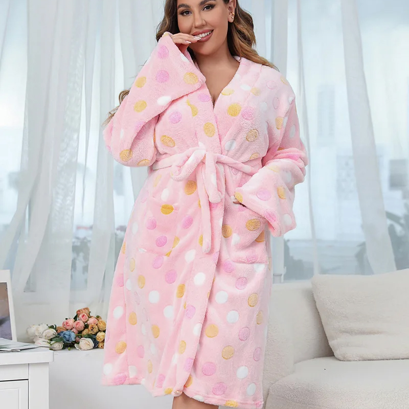 Women Casual Comfortable Home Furnishings Women's Nightwear Long Bathrobe