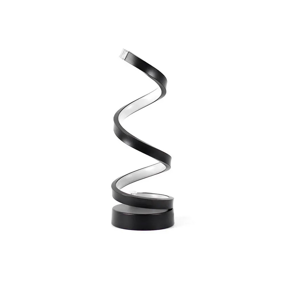 Modern Spiral LED Night Light Dimmable Desk Lamp Living Room Nightstand Lamp Bedside Table Study Office Bedroom Decoration