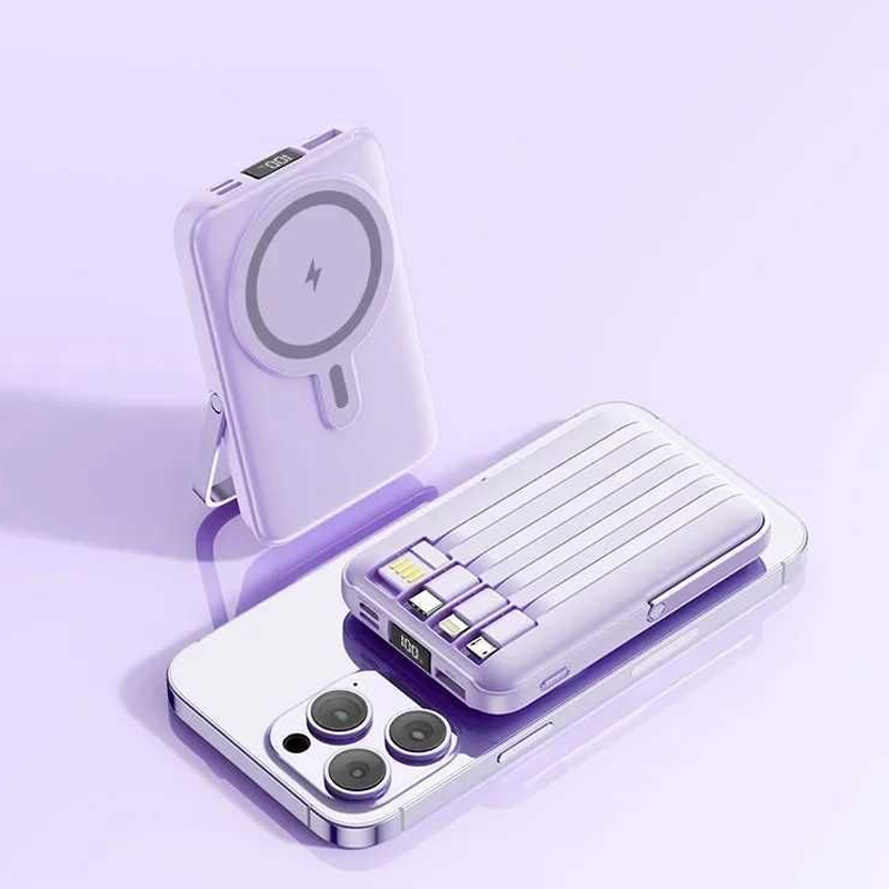 Magnetic Wireless Charging Bank With Phone Holder