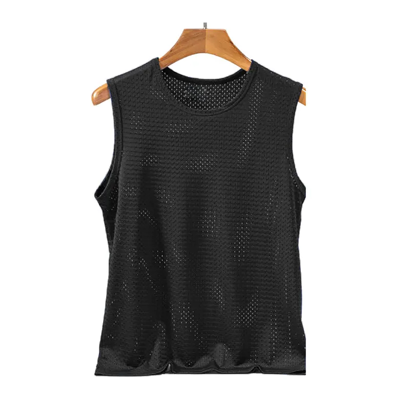 Men's Ice Silk Mesh Tank Tops Gym Stringer Sleeveless Fitness Vest