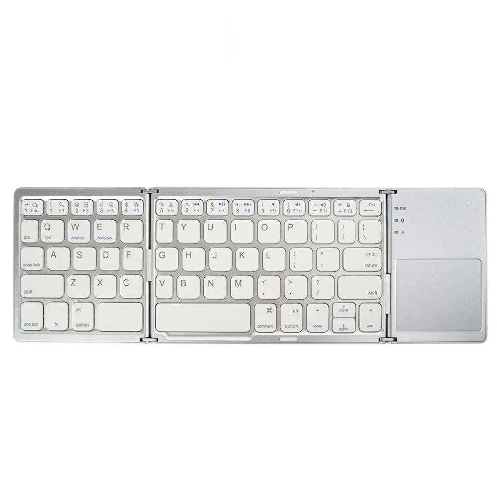 Mini Foldable Bluetooth Keyboard With Touchpad Wireless Rechargeable Ultra Slim Pocket Folding Keyboard For Tablet Laptop