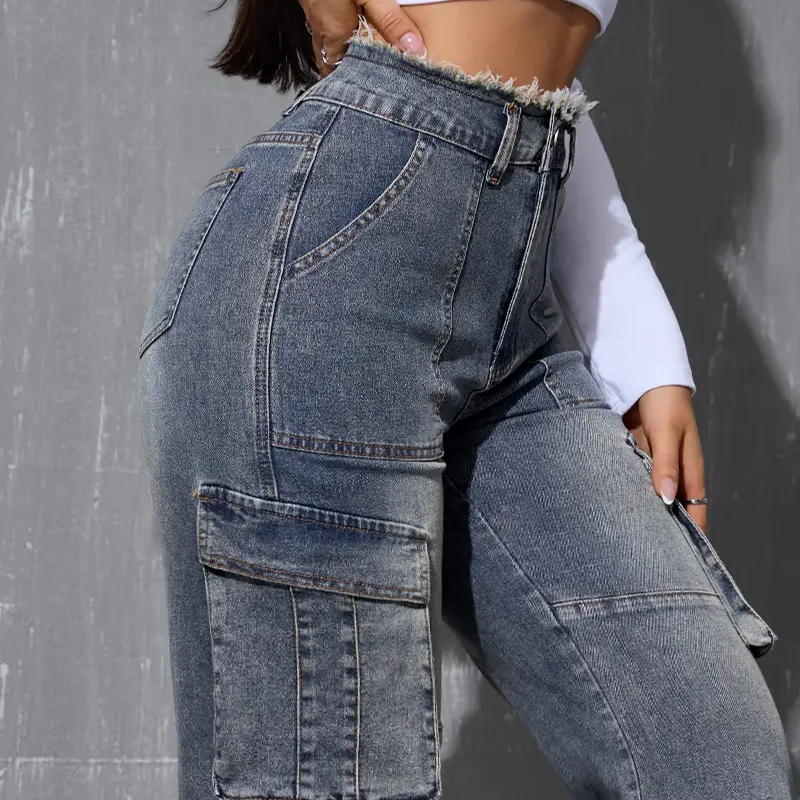 Women's Jeans With Multiple Side Pockets