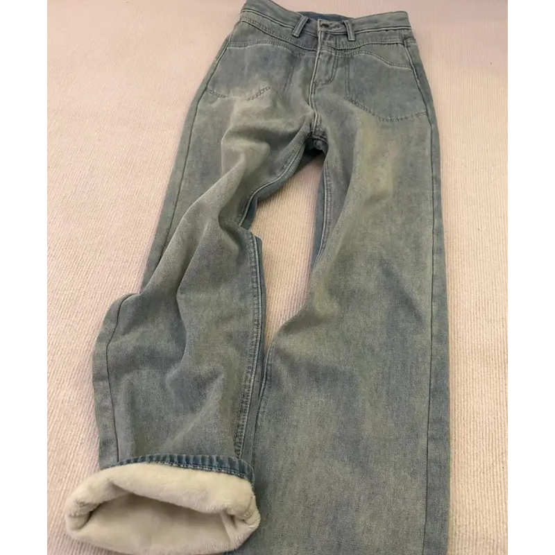 High-Waisted Straight-Leg Thickened Wide-Leg Trousers
