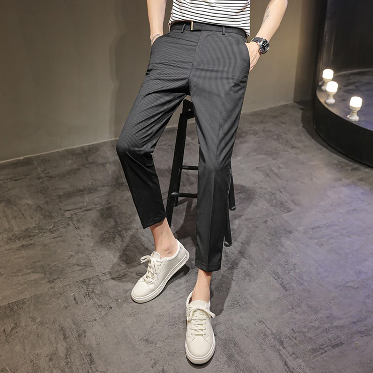 Thin Striped Suit Pants for Men Version Men's Casual Trousers