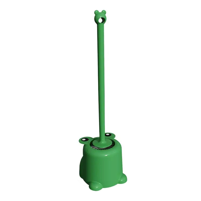 Plastic Soft Bristles Cleaning Brushes Frog Toilet Brush Long Handle Brush with Base Brush