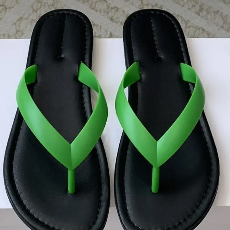 Summer Women's Flat-bottomed Flip-flops Casual Sho...
