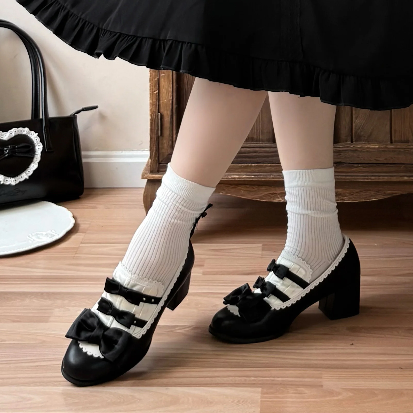 Elegant Lolita style vintage Mary Jane shoes