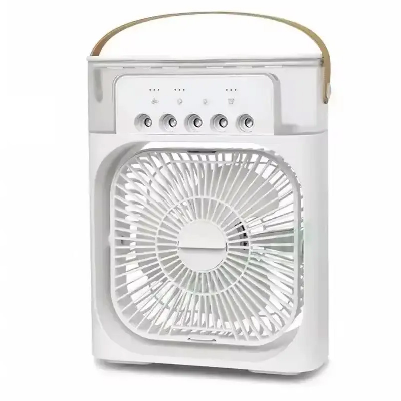 Portable Fan 3-In-1 Air Conditioner Small Household Air Cooler Night LED Light Humidifier Air Conditioning Household