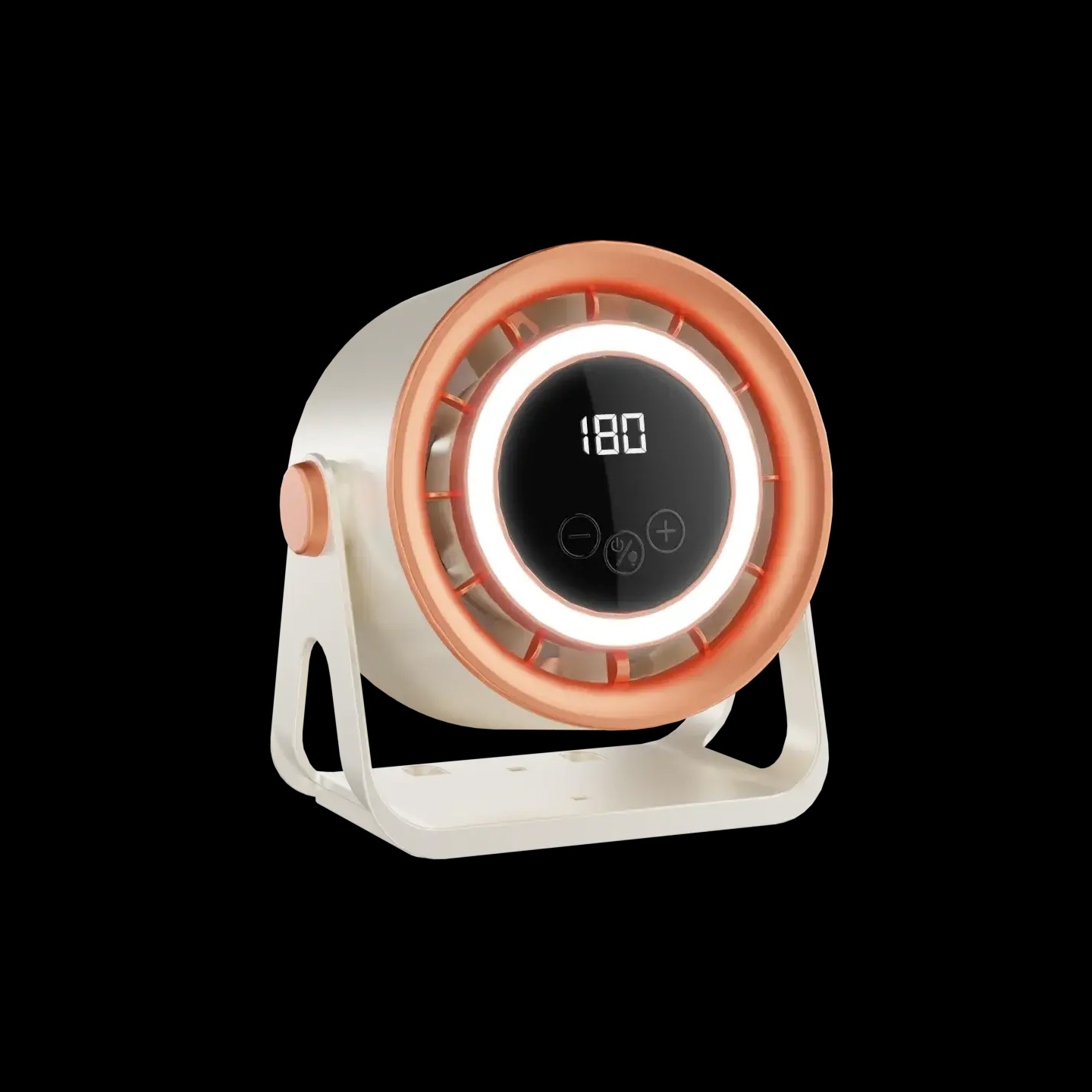 Portable Bladeless Electric Fan 180 Speed Infinitely Variable With Ambient Light Tabletop Wall Mount Air Cooler