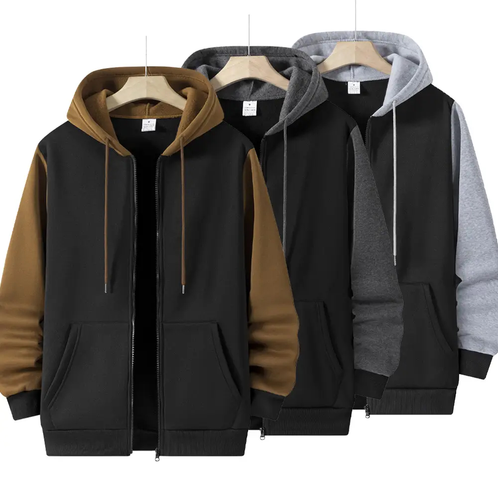Men's Zip Up Hoodie Oversized Jacket Coats Long Sleeve Cardigan Sweatshirts Streetwear Men's Hoodies Jackets