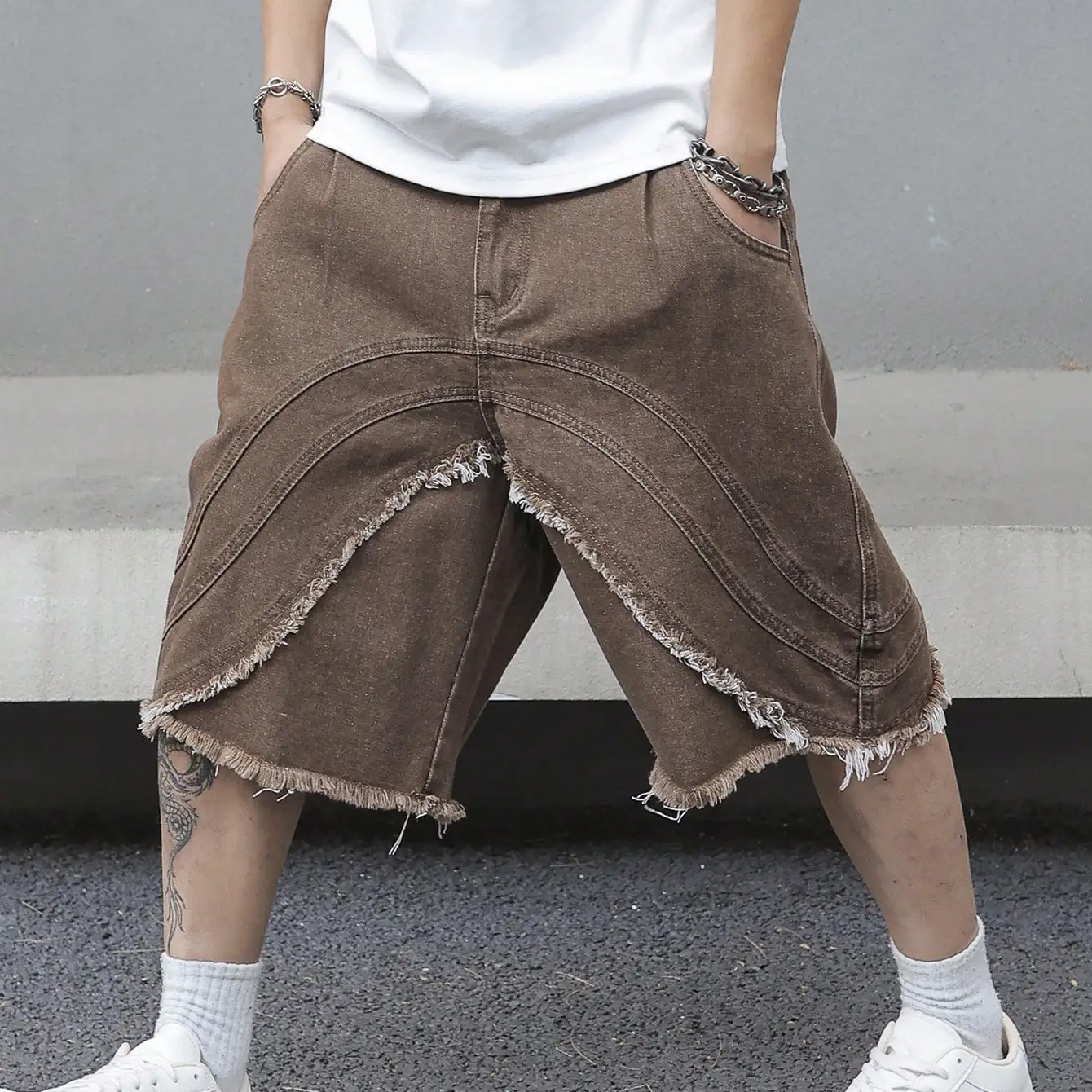 Men's Denim Shorts Featuring A ...