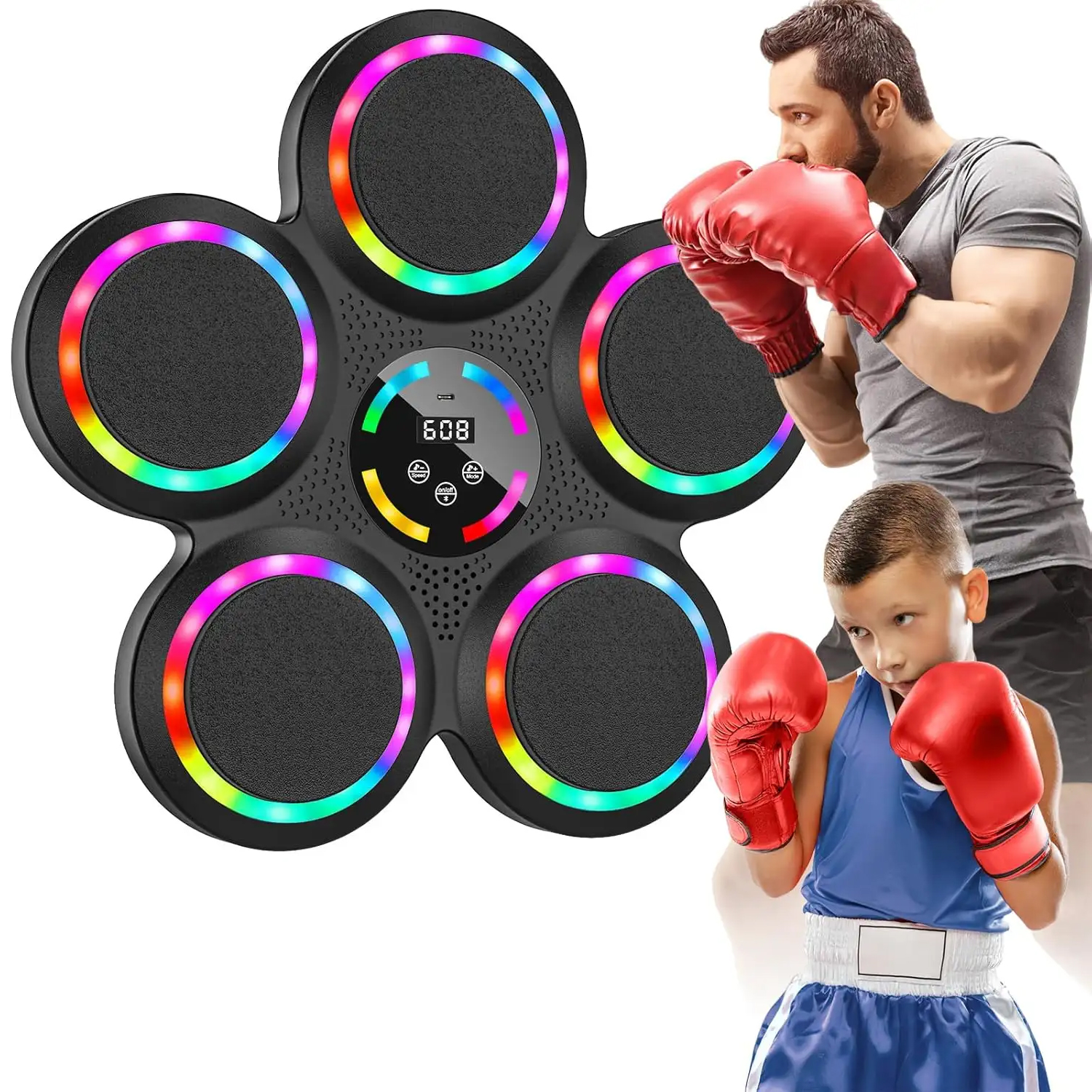 Smart Music Boxing Machine Wall Mounted Punching Target with Bluetooth Home Workout Fitness Training Equipment